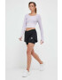 adidas Performance longsleeve de yoga Studio culoarea violet - Pled.ro