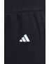 adidas Performance pantaloni de yoga Studio culoarea negru neted - Pled.ro