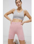 adidas Performance pantaloni scurți de antrenament HG8507 femei culoarea roz neted high waist - Pled.ro