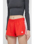 adidas Performance pantaloni scurti sport HD9588 femei culoarea rosu neted high waist - Pled.ro