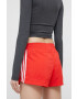 adidas Performance pantaloni scurti sport HD9588 femei culoarea rosu neted high waist - Pled.ro