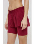 adidas Performance pantaloni scurți de alergare HC1751 femei culoarea bordo neted medium waist - Pled.ro