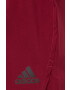 adidas Performance pantaloni scurți de alergare HC1751 femei culoarea bordo neted medium waist - Pled.ro