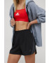 adidas Performance pantaloni scurți de alergare Run Icons 3-stripes H57185 femei culoarea negru cu imprimeu high waist - Pled.ro