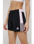 adidas Performance pantaloni scurți de antrenament femei culoarea negru cu imprimeu high waist - Pled.ro