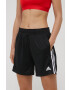 adidas Performance pantaloni scurți de antrenament Condivo22 femei culoarea negru cu imprimeu high waist - Pled.ro