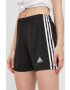 adidas Performance pantaloni scurti sport GN5779 femei culoarea albastru marin neted medium waist - Pled.ro