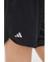 adidas Performance pantaloni scurți de alergare Run for the Oceans culoarea negru cu imprimeu medium waist - Pled.ro