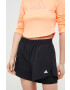 adidas Performance pantaloni scurți de antrenament culoarea negru neted high waist - Pled.ro