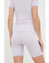 adidas Performance pantaloni scurți de antrenament femei culoarea violet neted high waist - Pled.ro