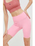 adidas Performance pantaloni scurți de antrenament Optime femei culoarea roz neted high waist - Pled.ro