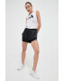 adidas Performance pantaloni scurți de antrenament Power culoarea negru neted high waist - Pled.ro