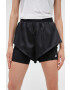 adidas Performance pantaloni scurți de antrenament Power culoarea negru neted high waist - Pled.ro