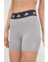 adidas Performance pantaloni scurți de antrenament Techfit femei culoarea gri cu imprimeu high waist - Pled.ro