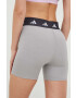 adidas Performance pantaloni scurți de antrenament Techfit femei culoarea gri cu imprimeu high waist - Pled.ro