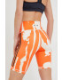 adidas Performance pantaloni scurți de antrenament Thebe Magugu femei culoarea portocaliu modelator high waist - Pled.ro