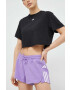 adidas Performance pantaloni scurți de antrenament Train Essentials culoarea violet cu imprimeu medium waist - Pled.ro