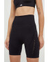 adidas Performance pantaloni scurți de yoga Aeroknit 2.0 femei culoarea negru neted high waist - Pled.ro