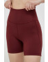 adidas Performance pantaloni scurți de yoga Studio culoarea bordo neted medium waist - Pled.ro