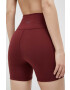 adidas Performance pantaloni scurți de yoga Studio culoarea bordo neted medium waist - Pled.ro