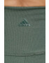 adidas Performance pantaloni scurți de yoga Studio Lux Fire femei culoarea verde neted high waist - Pled.ro