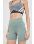 adidas Performance pantaloni scurți de yoga Yoga Studio femei culoarea verde neted high waist - Pled.ro