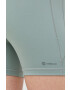 adidas Performance pantaloni scurți de yoga Yoga Studio femei culoarea verde neted high waist - Pled.ro