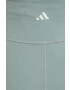 adidas Performance pantaloni scurți de yoga Yoga Studio femei culoarea verde neted high waist - Pled.ro