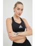 adidas Performance sutien sport PowerReact culoarea negru neted - Pled.ro