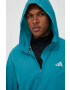 adidas Performance windbreaker Run It culoarea turcoaz de tranzitie oversize - Pled.ro