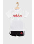 adidas set de bumbac pentru copii I LIN CO T culoarea alb - Pled.ro