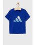 adidas tricou copii B TI TEE culoarea albastru marin cu imprimeu - Pled.ro