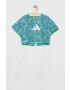 adidas tricou copii G TI AOP TEE culoarea turcoaz - Pled.ro