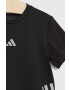 adidas tricou copii U RUN 3S culoarea negru modelator - Pled.ro