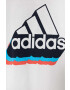 adidas tricou de bumbac pentru copii culoarea alb cu imprimeu - Pled.ro