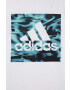 adidas tricou de bumbac pentru copii culoarea alb cu imprimeu - Pled.ro