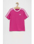 adidas tricou de bumbac pentru copii G 3S BF culoarea roz - Pled.ro