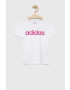 adidas tricou de bumbac pentru copii G LIN culoarea alb - Pled.ro