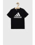 adidas tricou de bumbac pentru copii LK BL CO culoarea negru cu imprimeu - Pled.ro