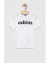 adidas tricou de bumbac pentru copii LK LIN CO culoarea alb cu imprimeu - Pled.ro