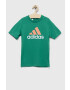 adidas tricou de bumbac pentru copii U BL 2 TEE culoarea verde cu imprimeu - Pled.ro