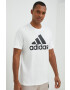 adidas tricou din bumbac culoarea alb cu imprimeu - Pled.ro