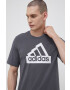 adidas tricou din bumbac culoarea gri cu imprimeu - Pled.ro