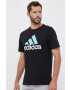 adidas tricou din bumbac culoarea negru cu imprimeu - Pled.ro