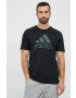 adidas tricou din bumbac culoarea gri melanj - Pled.ro