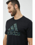 adidas tricou din bumbac culoarea gri melanj - Pled.ro