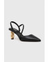 Aldo pantofi de piele Selda culoarea negru cu toc drept cu toc deschis 13542472.SELDA - Pled.ro