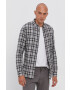 AllSaints Cămașă din bumbac bărbați culoarea gri cu guler button-down regular - Pled.ro