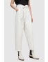 AllSaints pantaloni femei culoarea alb lat high waist - Pled.ro