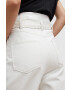 AllSaints pantaloni femei culoarea alb lat high waist - Pled.ro